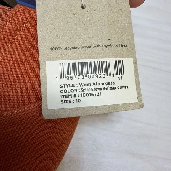 TOMS Classic Alpargata Spice Brown Heritage Canvas Slip-On Shoes Women's 10 NWT - Picture 7 of 8